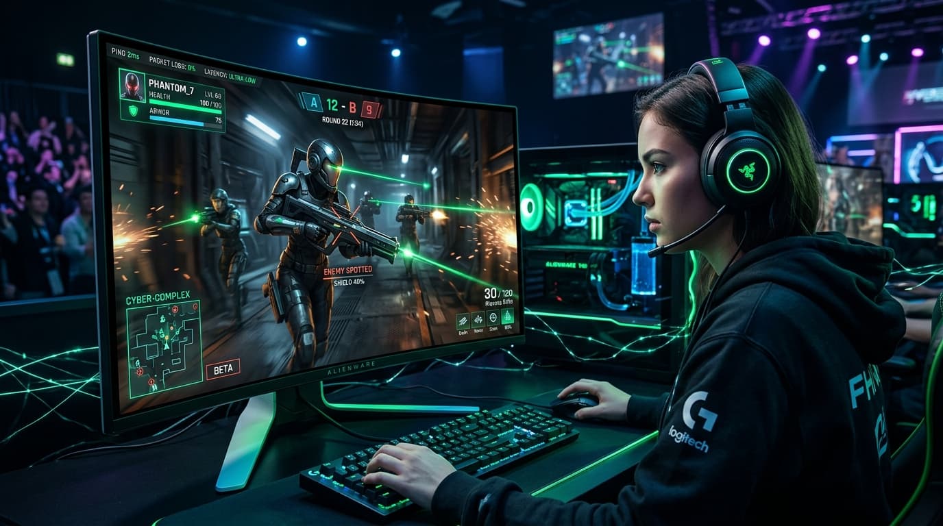 Gamer setup de alta performance com baixa latência na Velpro Fibra